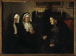 En visite, soeurs quêteuses, c.1902. Nuns' visit.