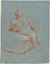 Male Nude Leaning on His Elbow (verso), 1752/1753.