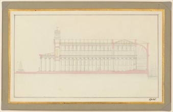 Longitudinal Section of a Cathedral for Berlin, 1827.