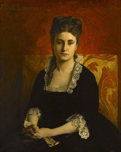 Portrait de femme en robe noire tenant un gant, 1874.