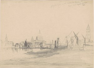 St. Paul's from Under Waterloo Bridge, Low Tide, 1862.