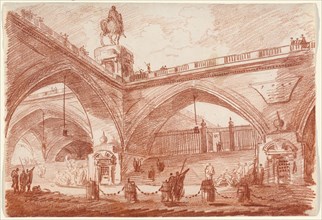 Architectural Fantasy with a Triumphal Bridge, c. 1760.