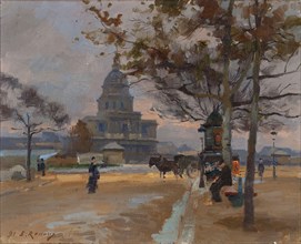 Le Dôme des Invalides vu depuis l'avenue de Ségur, 1914.