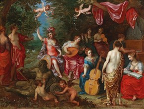 Minerva Visits the Nine Muses, 1608. Private Collection.