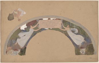 Study of Two Female Figures in Arched Border, 1890/1897.