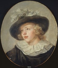Portrait de jeune garçon avec un chapeau à plumes, c.1785.