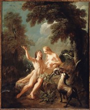 Adam et Eve au Paradis, c.1735. Creator: Jean-Joseph Dumons.