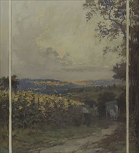 Esquisse pour la mairie de Bagneux : paysage d'automne, 1902.