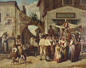 Marchands ambulants à Tivoli, 09/1866. Creator: Auguste Dutuit.