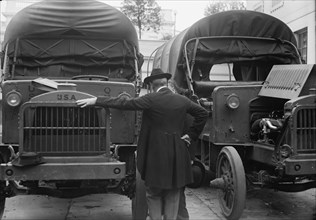 Army, U.S. Motor Truck Inspection, 1917. Creator: Harris & Ewing.