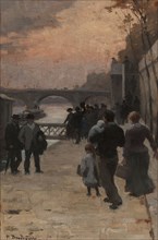 Esquisse pour l'Hôtel de Ville de Paris : Le soir à Paris., 1889.
