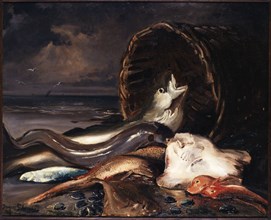 Nature morte aux poissons, Dieppe, 1878. Still life with fish, Dieppe.