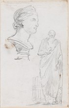 Bust of a Roman Woman and Statue of a Roman Man, probably c. 1754/1765.
