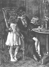 ''Les Souhaits de Bonne Annee; Le Foyer.', 1916. Creator: Lucien Jonas.
