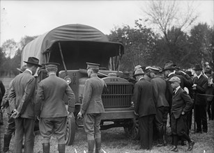 Army, U.S. Motor Truck Inspection, 1917. First World War, Washington, DC.