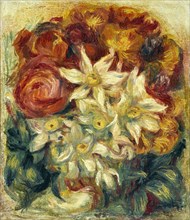 Bouquet de narcisses et de roses, c.1914. Bouquet of daffodils and roses.