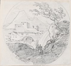 View from a Ridge to a Village and Distant Mountain, probably c. 1754/1765.