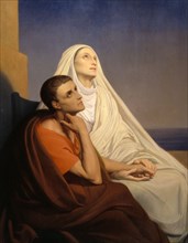 Saint Augustin et Sainte Monique, 19th century. Saints Augustine and Monica.