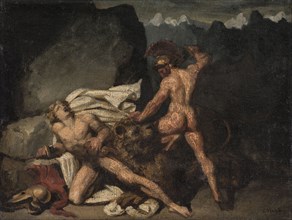 Scène héroïque. Caïn et Abel, mid 19th century. Heroic scene - Cain and Abel.