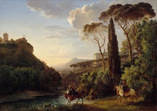 Paysage d'Italie avec trois chevaliers, 1806. Creator: Pierre-Athanase Chauvin.