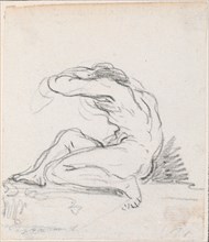 Seated Male Nude with Arm over Head, Seen from the Side, probably c. 1754/1765.