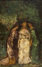 Trois femmes sous les arbres, between 1870 and 1880. Three women beneath trees.