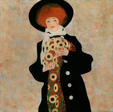Portrait of a Woman with Black Hat (Gertrude Schiele), 1909. Private Collection.
