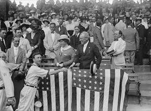 Baseball, Congressional - President And Mrs. Wilson, 1917. Creator: Harris & Ewing.