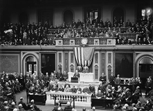 Wilson Before Congress... 3 P.M., 1913. US president Woodrow Wilson, Washington DC.