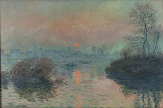Soleil couchant sur la Seine à Lavacourt, effet d'hiver, 1880. Creator: Claude Monet.