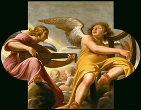 Two Angels Making Music, 1648. Found in the collection of the Musée du Louvre, Paris.