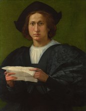 Portrait of a Young Man holding a Letter, 1518. Creator: Rosso Fiorentino (1495-1540).