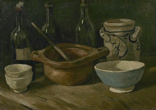 Still Life with Earthenware and Bottles, 1885. Creator: Gogh, Vincent, van (1853-1890).