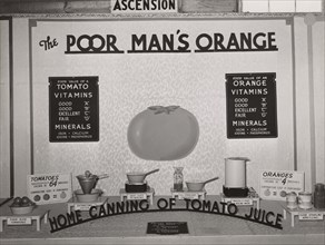 Poster in agricultural exhibit. South Louisana Fair, Donaldsonville, Louisiana,  1938-10.