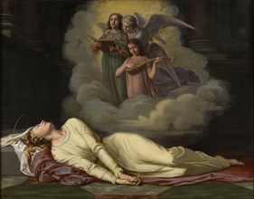 Dying Saint Cecilia hears a celestial concert, 1869. Creator: Guérin, Prosper (1838-1912).