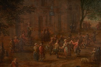La kermesse, between 1660 and 1700. Dutch festival involving feasting and dancing, detail.