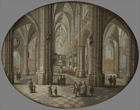 Intérieur d'église - Effet de jour, 1657. Church interior, day. Interior of a Gothic church.