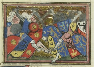 The siege of Jerusalem by Saladin, 1187, 1337. Creator: Maître de Fauvel (active 1314-1340).