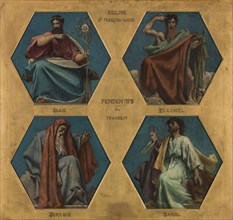Esquisse pour l'église Saint François Xavier: Isaïe, 1875. Isaiah, Jeremiah, Ezekiel, Daniel.