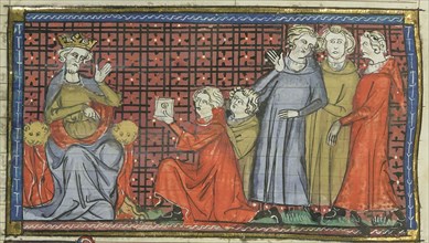 Alexios I Komnenos and Hugh of Vermandois, 1337. Creator: Maître de Fauvel (active 1314-1340).