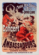 Affiche pour le "Concert des Ambassadeurs"., c1899. [Publisher: Imprimerie Chaix; Place: Paris]