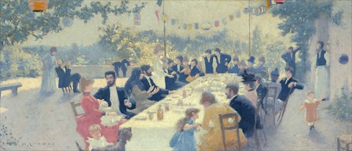 Esquisse pour la salle des mariages de la mairie du 14ème : Repas nuptial, 1889. Wedding feast.