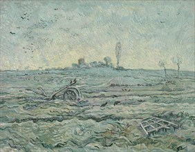 Snow-Covered Field with a Harrow (after Millet) , 1890. Creator: Gogh, Vincent, van (1853-1890).