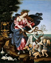Allegory of Music (Muse Erato), c. 1500. Found in the collection of the Staatliche Museen, Berlin.