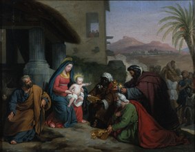 Esquisse pour l'église Notre-Dame-de-Lorette : L'Adoration des mages, c.1833. Adoration of the Magi.