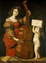 Saint Cecilia Playing the Viol, c. 1616-1617. Found in the collection of the Musée du Louvre, Paris.