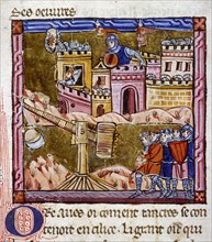 The Siege of Antioch. Miniature from the "Historia" by William of Tyre, c. 1280. Creator: Anonymous.