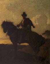 Berger à cheval dans la campagne de Rome, between 1855 and 1859. Creator: Francois-Nicolas Chifflart.