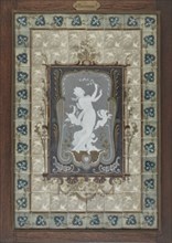 Plaque showing a woman and three cherubs, late 19th-early 20th century. Creator: Albert Louis Dammouse.