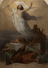 Sketch for the church of Saint-Eustache : the Resurrection of Christ, before 1856. Creator: Emile Signol.
